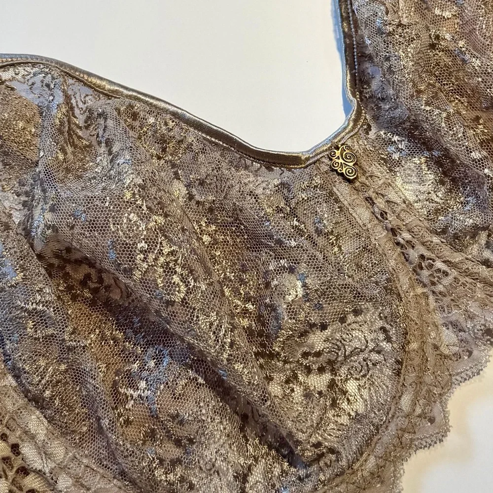 Empreinte 32F Cassiopee 07151 Embroidered French Lace Unlined Bra Rose Savauge - Picture 10 of 16